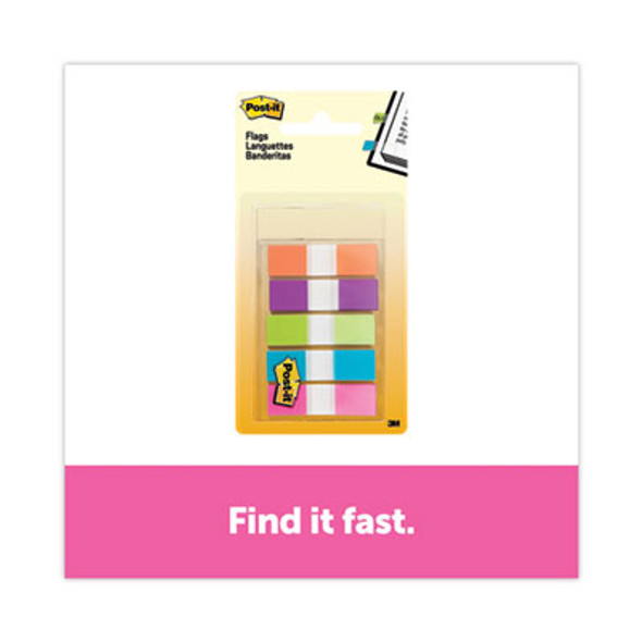 Page Flags In Portable Dispenser, Assorted Brights, 5 Dispensers, 20 Flags/Color