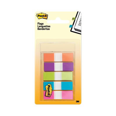 Page Flags In Portable Dispenser, Assorted Brights, 5 Dispensers, 20 Flags/Color