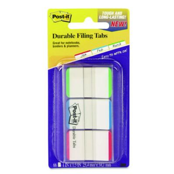1" Lined Tabs, 1/5-Cut, Lined, Assorted Colors, 1" Wide, 66/Pack
