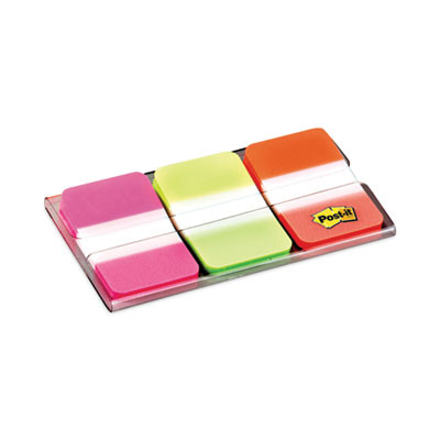 1" Plain Solid Color Tabs, 1/5-Cut, Assorted Bright Colors, 1" Wide, 66/Pack