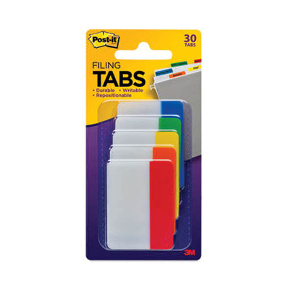 Solid Color Tabs, 1/5-Cut, Assorted Colors, 2" Wide, 30/Pack