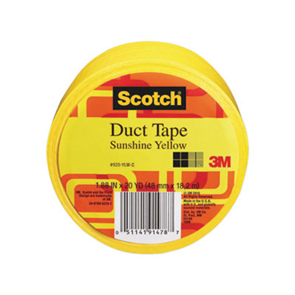 Duct Tape, 1.88" X 20 Yds, Sunshine Yellow