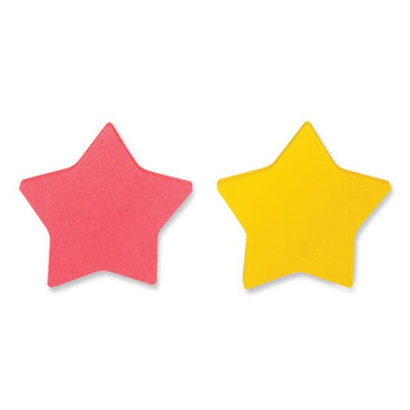 Die-Cut Star Shaped Notepads, 2.6" x 2.6", Assorted Colors, 75 Sheets/Pad, 2 Pads/Pack