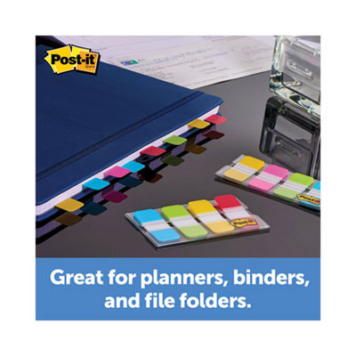 1" Wide Tabs With Dispenser, Aqua, Pink, Violet, Yellow, 88/Pack