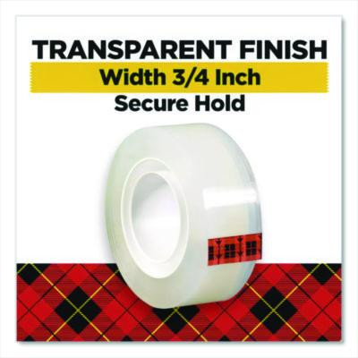 Super-Hold Tape With Dispenser, 1" Core, 0.75" X 27.77 Yds, Clear, 10 Rolls And 1 Dispenser/Pack