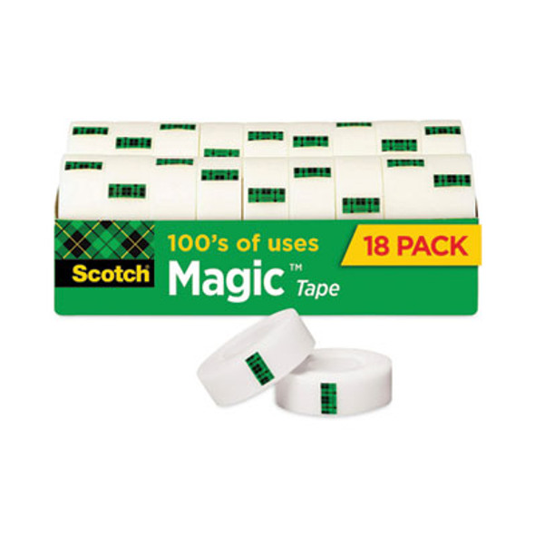 Magic Tape Cabinet Pack, 1" Core, 0.75" X 83.33 Ft, Clear, 18/Pack