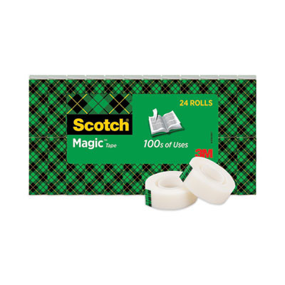 Magic Tape Value Pack, 1" Core, 0.75" X 83.33 Ft, Clear, 24/Pack