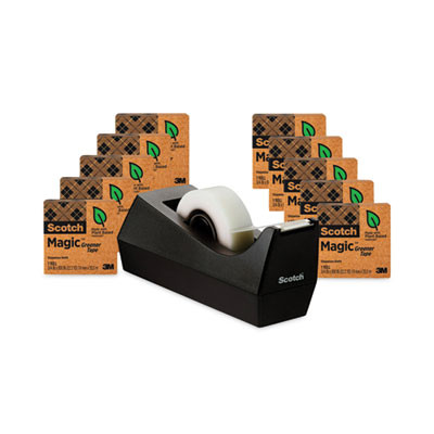 Magic Greener Tape, 1" Core, 0.75" X 75 Ft, Clear, 10/Pack