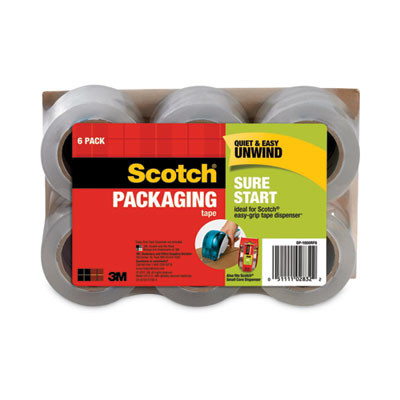 Sure Start Packaging Tape For Dp1000 Dispensers, 1.5" Core, 1.88" X 75 Ft, Clear, 6/Pack