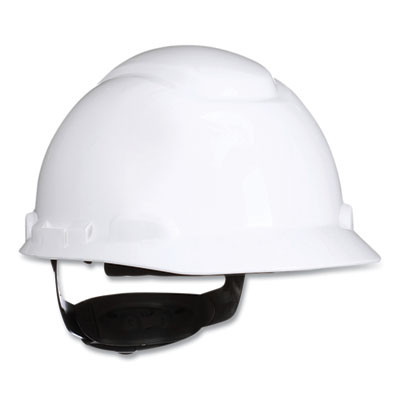 Securefit Hard Hat With Uvicator, Four-Point Ratchet Suspension, White