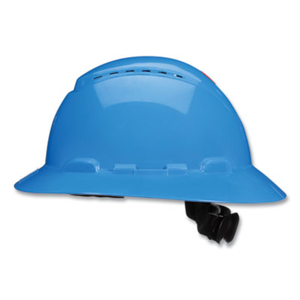Securefit H-Series Hard Hats, H-800 Vented Hat With Uv Indicator, 4-Point Pressure Diffusion Ratchet Suspension, Blue