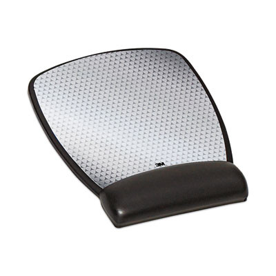 Antimicrobial Gel Compact Mouse Pad With Wrist Rest, 8.6 x 6.75, Black