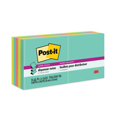Pop-Up 3 x 3 Note Refill, 3" x 3", Supernova Neons Collection Colors, 90 Sheets/Pad, 10 Pads/Pack