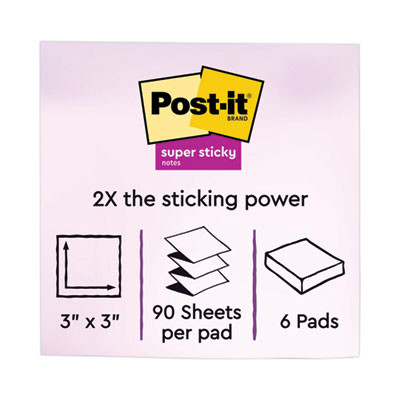 Pop-Up 3 x 3 Note Refill, 3" x 3", Playful Primaries Collection Colors, 90 Sheets/Pad, 6 Pads/Pack