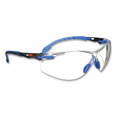 Solus 1000 Series Safety Glasses, Frameless, Blue Arms, Clear Single Lens