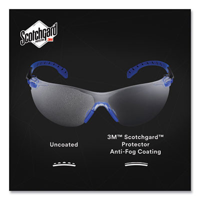 Solus 1000 Series Safety Glasses, Frameless, Blue Arms, Clear Single Lens
