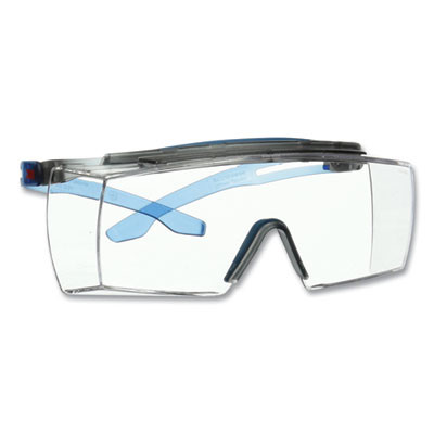 Securefit 3700 Protective Eyewear, Blue Half Frame Otg, Clear Single Lens