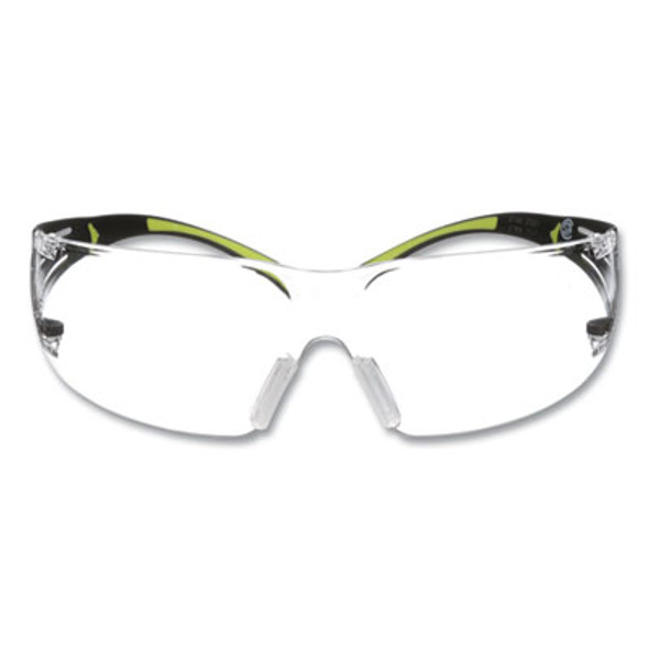 Securefit Protective Eyewear, 400 Series, Green Plastic Frame, Clear Polycarbonate Lens
