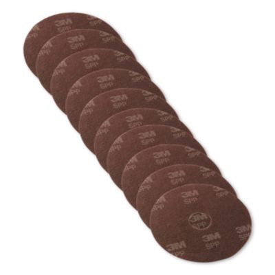 Surface Prep Floor Pads, 12" Diameter, Brown, 10/Carton
