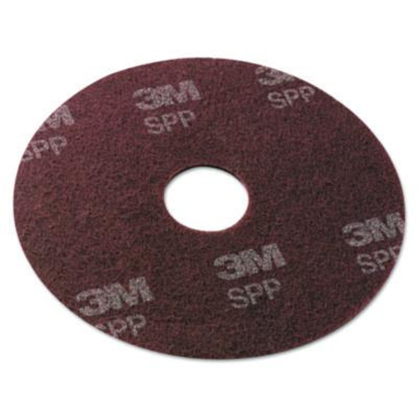 Surface Preparation Pad, 18" Diameter, Maroon, 10/Carton
