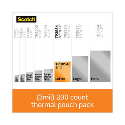 Laminating Pouches, 3 Mil, 9" X 11.5", Gloss Clear, 200/Pack