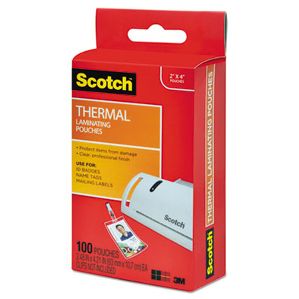 Laminating Pouches, 5 Mil, 2.25" X 4.25", Gloss Clear, 100/Pack