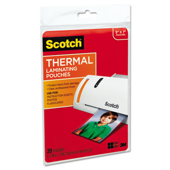 Laminating Pouches, 5 Mil, 5" X 7", Gloss Clear, 20/Pack