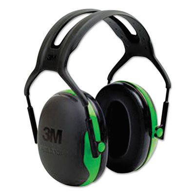 Peltor X1A Over The Head Earmuffs, Dielectric, 22 Db Nrr, Black/Green