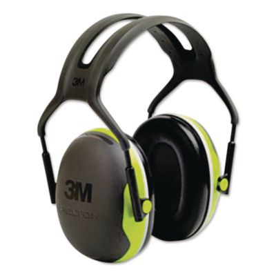 Peltor X4A Over The Head Earmuffs, Dielectric, 27 Db Nrr, Black/Chartreuse