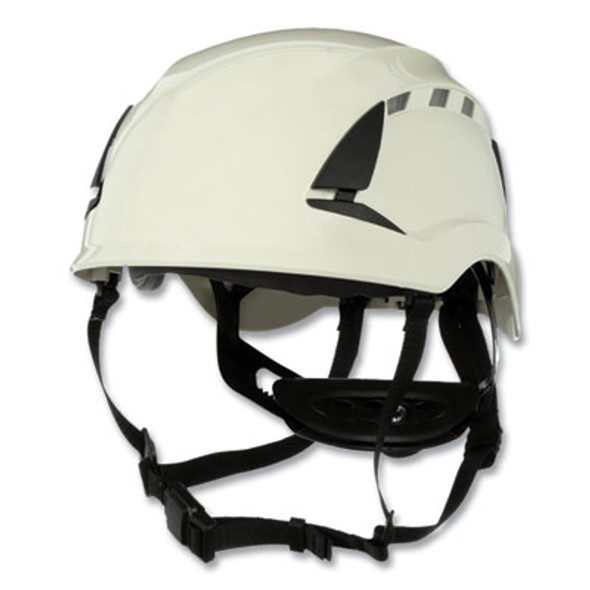 Securefit X5000 Series Safety Helmet, Vented, 6-Point Pressure Diffusion Ratchet Suspension, White