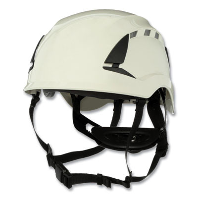 Securefit X5000 Series Safety Helmets, Vented, Brimless, 6-Point Pressure Diffusion Ratchet, One Size Fits Most, White