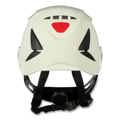 Securefit X5000 Series Safety Helmets, Vented, Brimless, 6-Point Pressure Diffusion Ratchet, One Size Fits Most, White