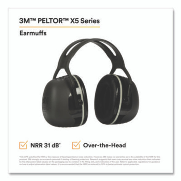 Peltor X Series Earmuffs, Model X5A, 31 Db Nrr, Black