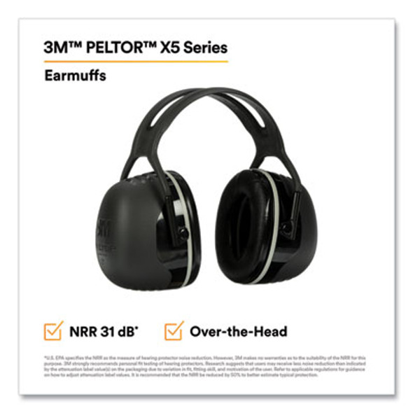 Peltor X Series Earmuffs, Model X5A, 31 Db Nrr, Black