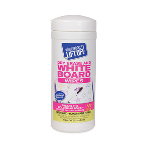 Dry Erase Board Cleaner Wipes, 7 x 12, 40/Canister