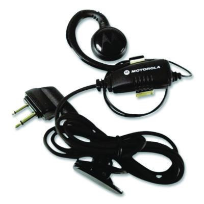 Swivel Monaural Over The Ear Earpiece With In-Line Microphone And Push-To-Talk, Black