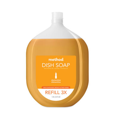 Dish Soap Refill Tub, Clementine Scent, 54 Oz Tub, 4/Carton
