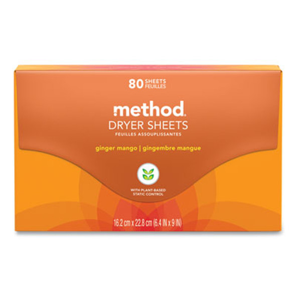 Dryer Sheets, Ginger Mango, 80/Box, 6 Boxes/Carton