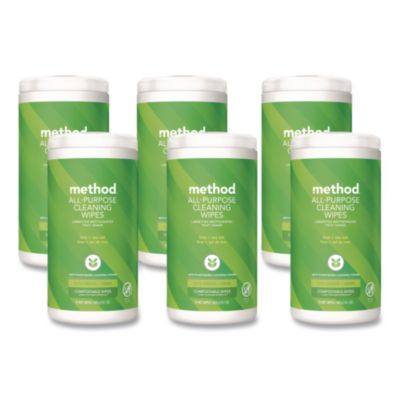 All Purpose Cleaning Wipes, 1 Ply, Lime And Sea Salt, White, 70/Canister, 6/Carton