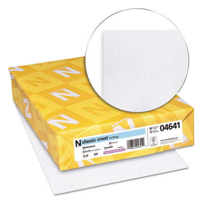 Classic Crest Stationery Writing Paper, 24 Lb Bond Weight, 8.5 x 11, Whitestone, 500/Ream