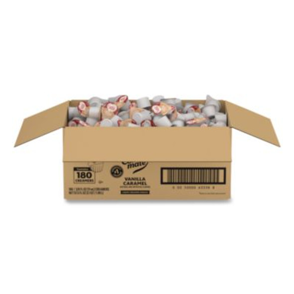 Bulk Liquid Coffee Creamer, Vanilla Caramel, 0.38 Oz Mini Cups, 180/Carton