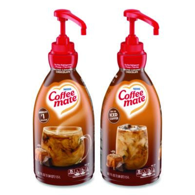 Liquid Creamer Pump Bottle, Salted Caramel Chocolate, 1.5 L Pump Bottle, 2/Carton