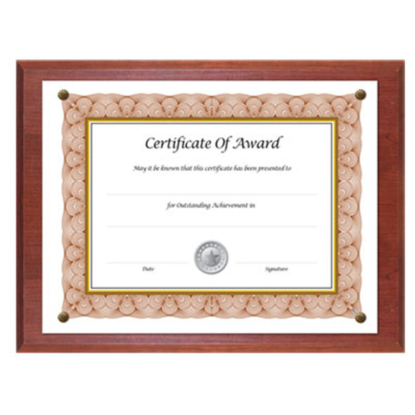 Award-A-Plaque Document Holder, Acrylic/Plastic, 10.5 x 13, Mahogany