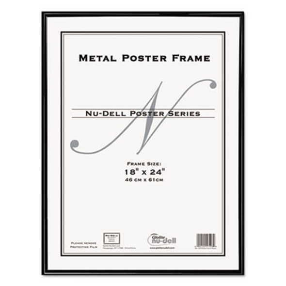 Metal Poster Frame, Plastic Face, 18 X 24, Black