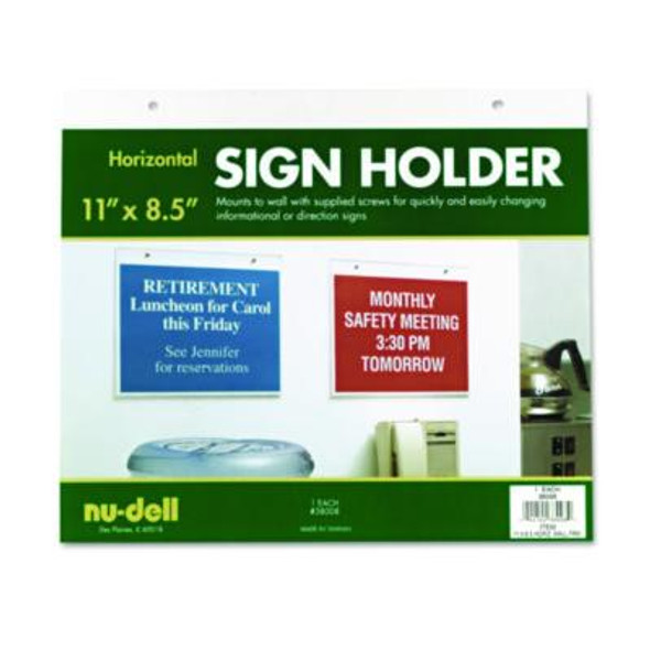 Acrylic Sign Holder, Horizontal, 11 x 8.5, Clear
