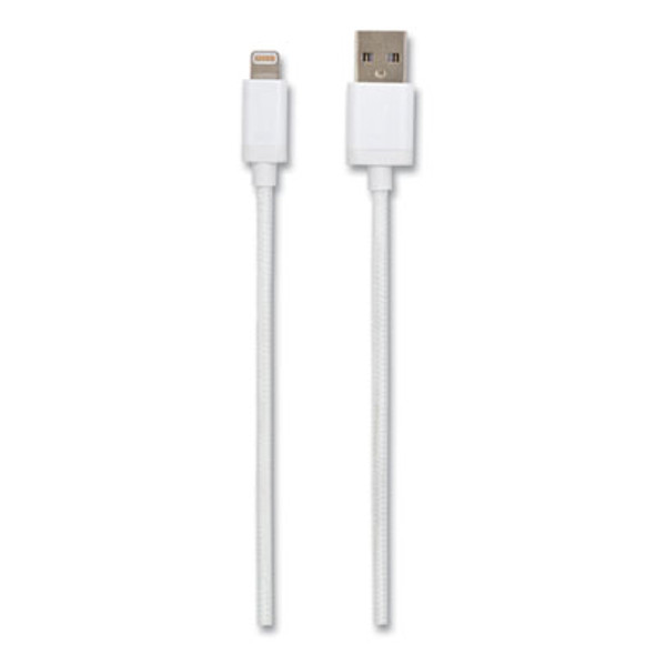 Braided Apple Lightning Cable To Usb-A Cable, 6 Ft, White