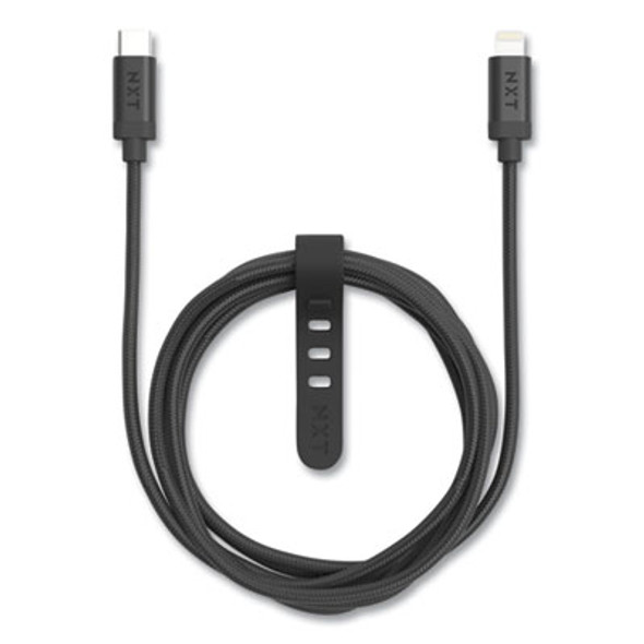 Braided Apple Lightning Cable To Usb-C Cable, 6 Ft, Black