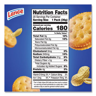 Toasty Crackers, Peanut Butter, 1.25 Oz Packet, 24/Box