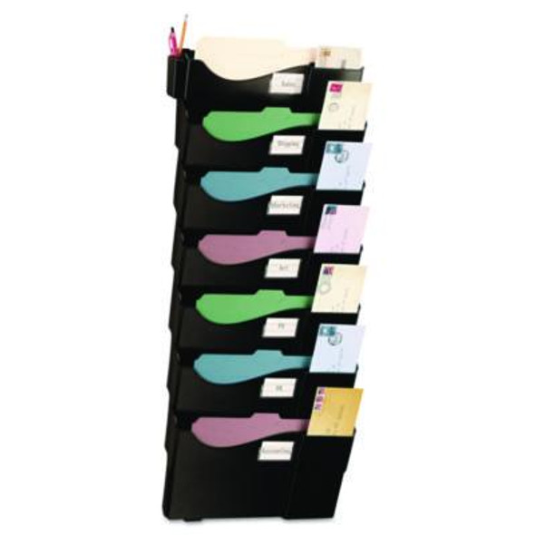 Grande Central Filing System, 7 Sections, Legal/Letter Size, 16.63" x 4.75" x 38.25", Black, 7/Pack