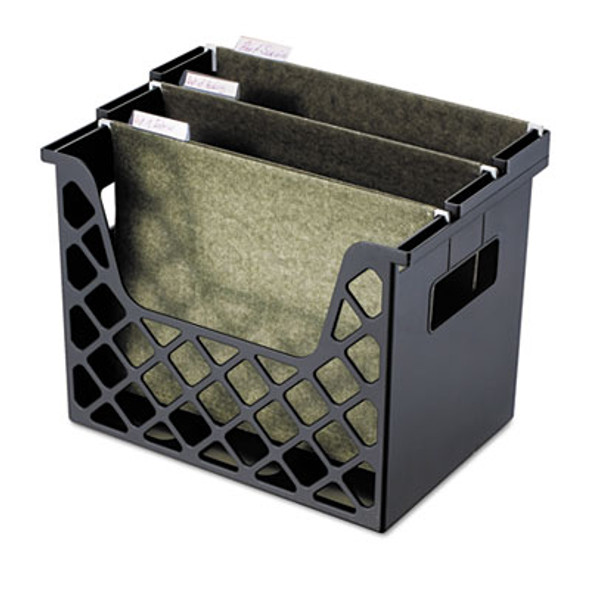 Recycled Desktop File Organizer, 3 Sections, Letter Size Files, 13.25" X 8.63" X 10.75", Black